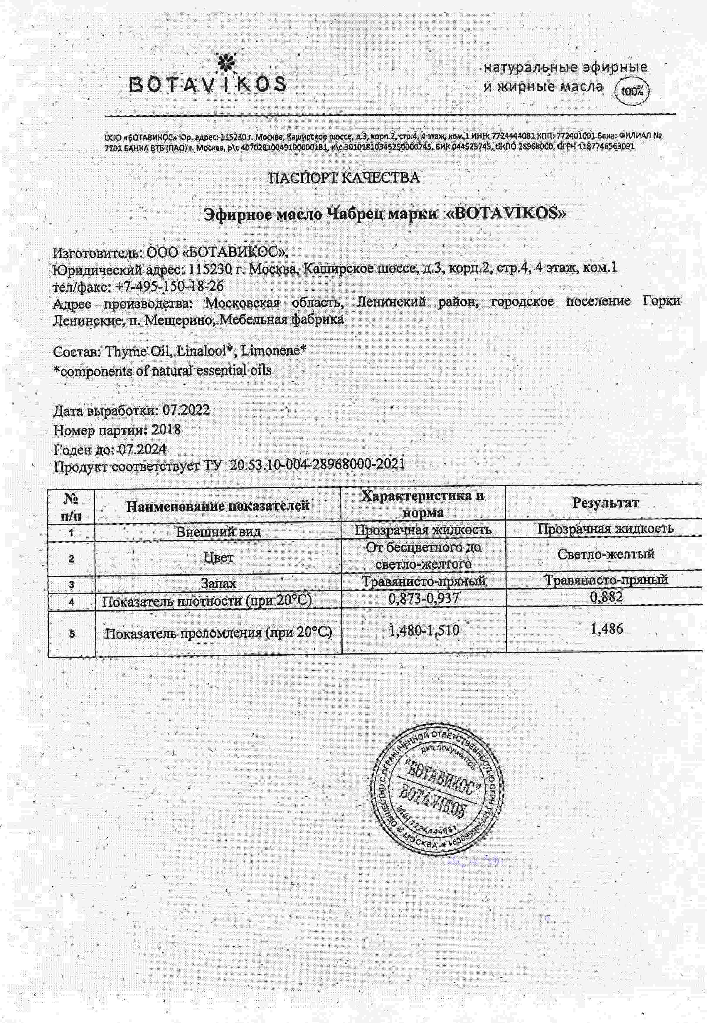 Паспорт №072022